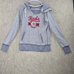 Under Armour Womens "Reds Baseball 1869" Gray Semi-Fitted Hoodie Medium Soft